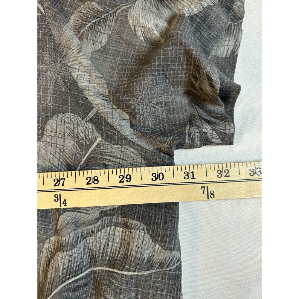 Foundry Men's Hawaiian Shirt 3XL Gray Rayon Resort Costal Vacation Button Down - Picture 7 of 8